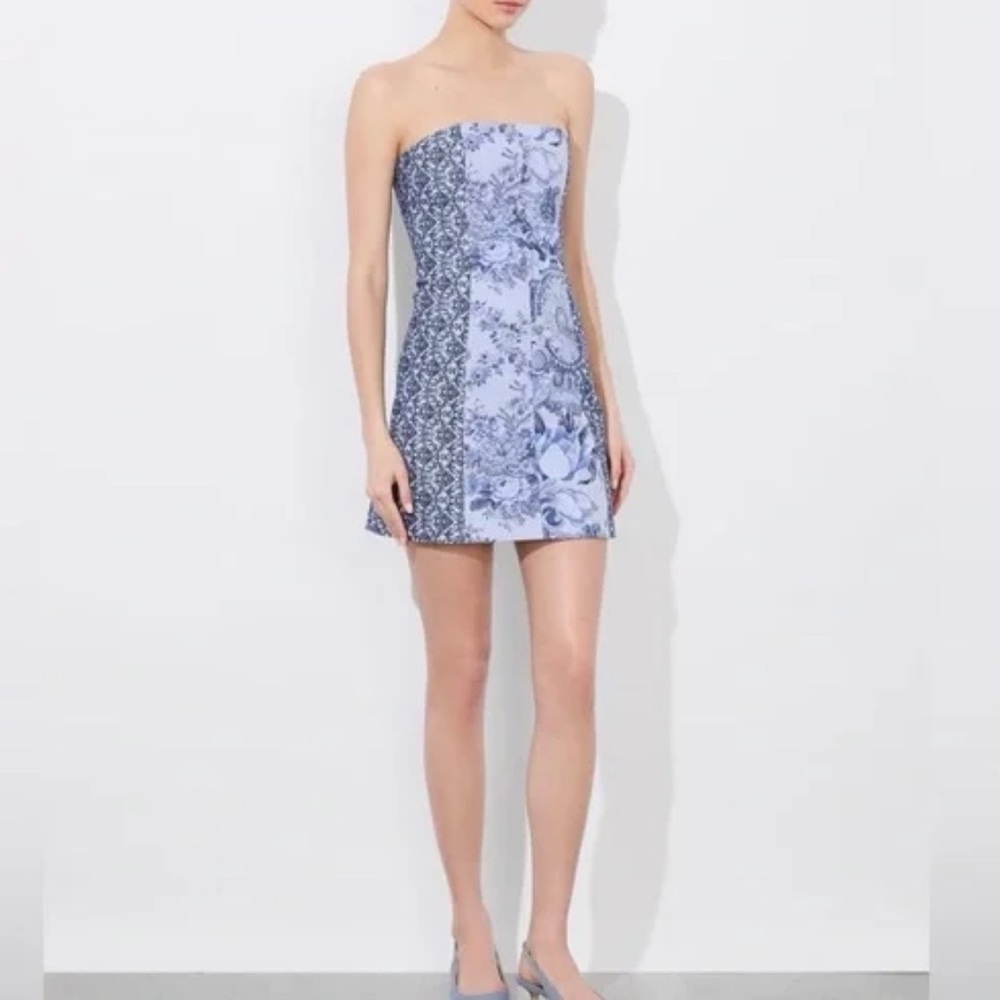Alice + Olivia VIOLET MINI DRESS In Blue Multi, brand new, never worn, no flaws